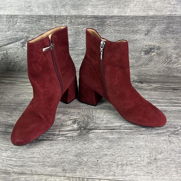 Schutz Asya Suede Boots Red Brown Womens 7B New In Box Designer - Picture 7 of 13